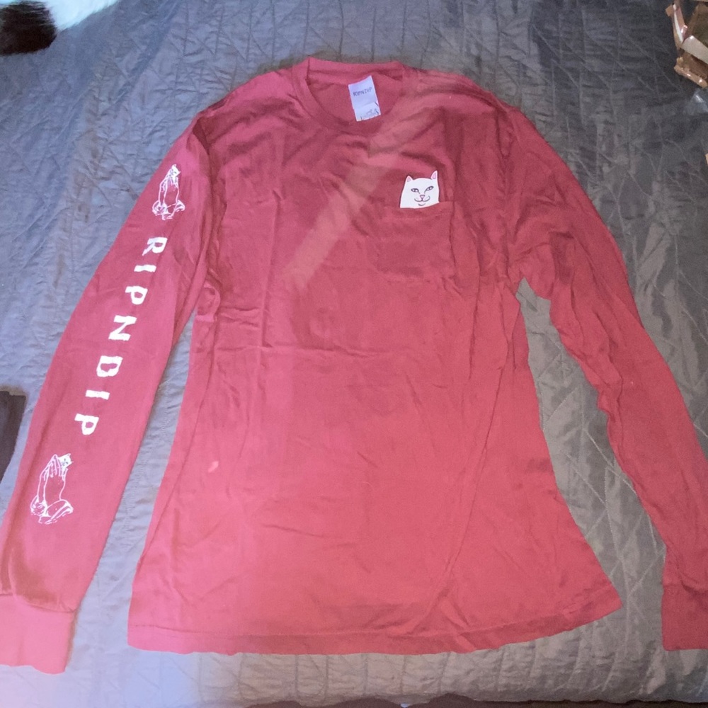 RIPNDIP Lord Nermal Burgundy Long Sleeve T-Shirt